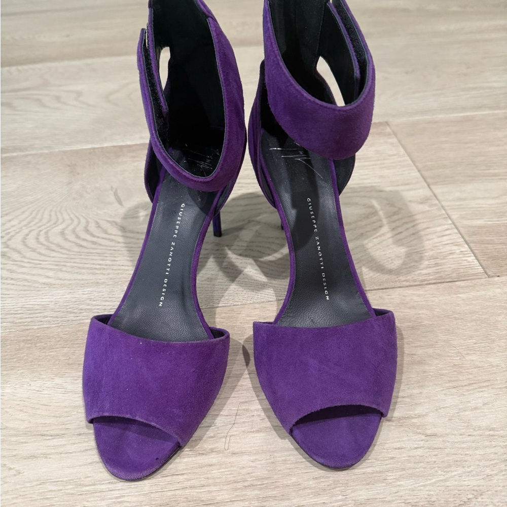 Giuseppe Zanotti Purple Suede High-Heeled Sandals